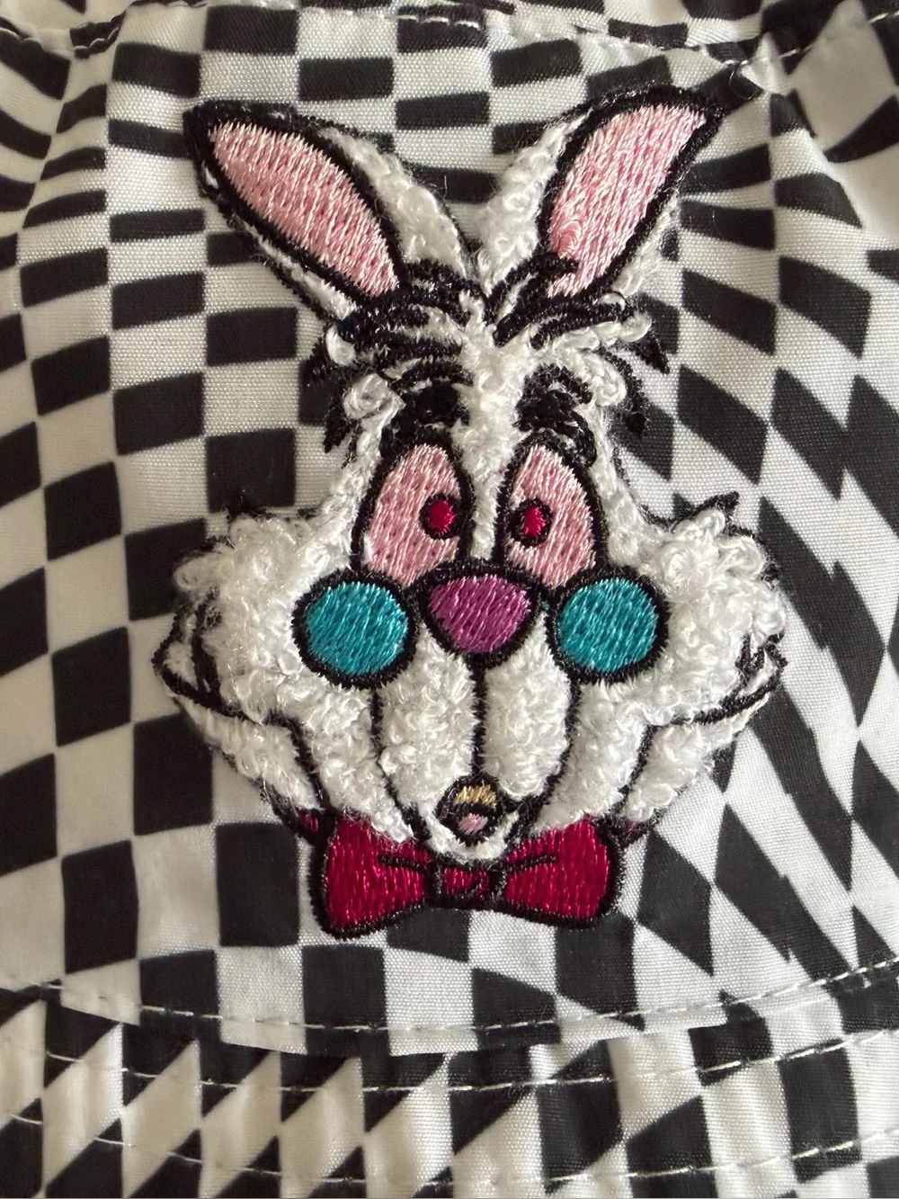 Disney Parks Alice in Wonderland Black & White Checkered Bucket Hat